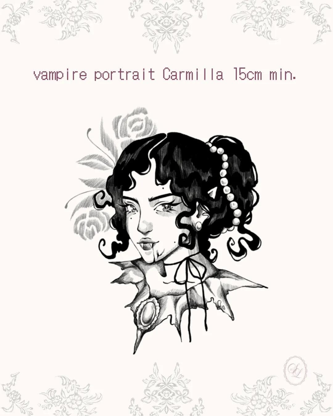 vampire portrait flash tattoo