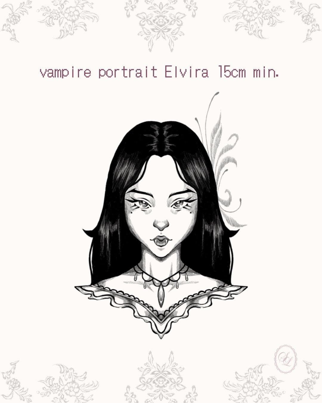 vampire portrait flash tattoo