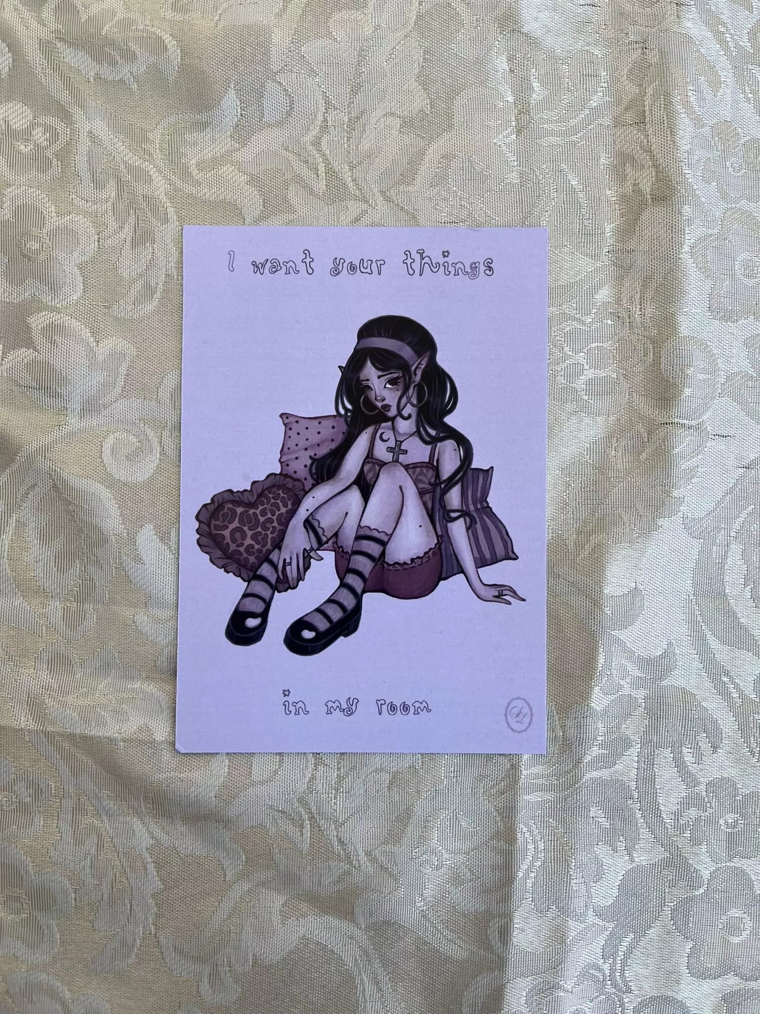 illustration print vampire pastel manga goth
