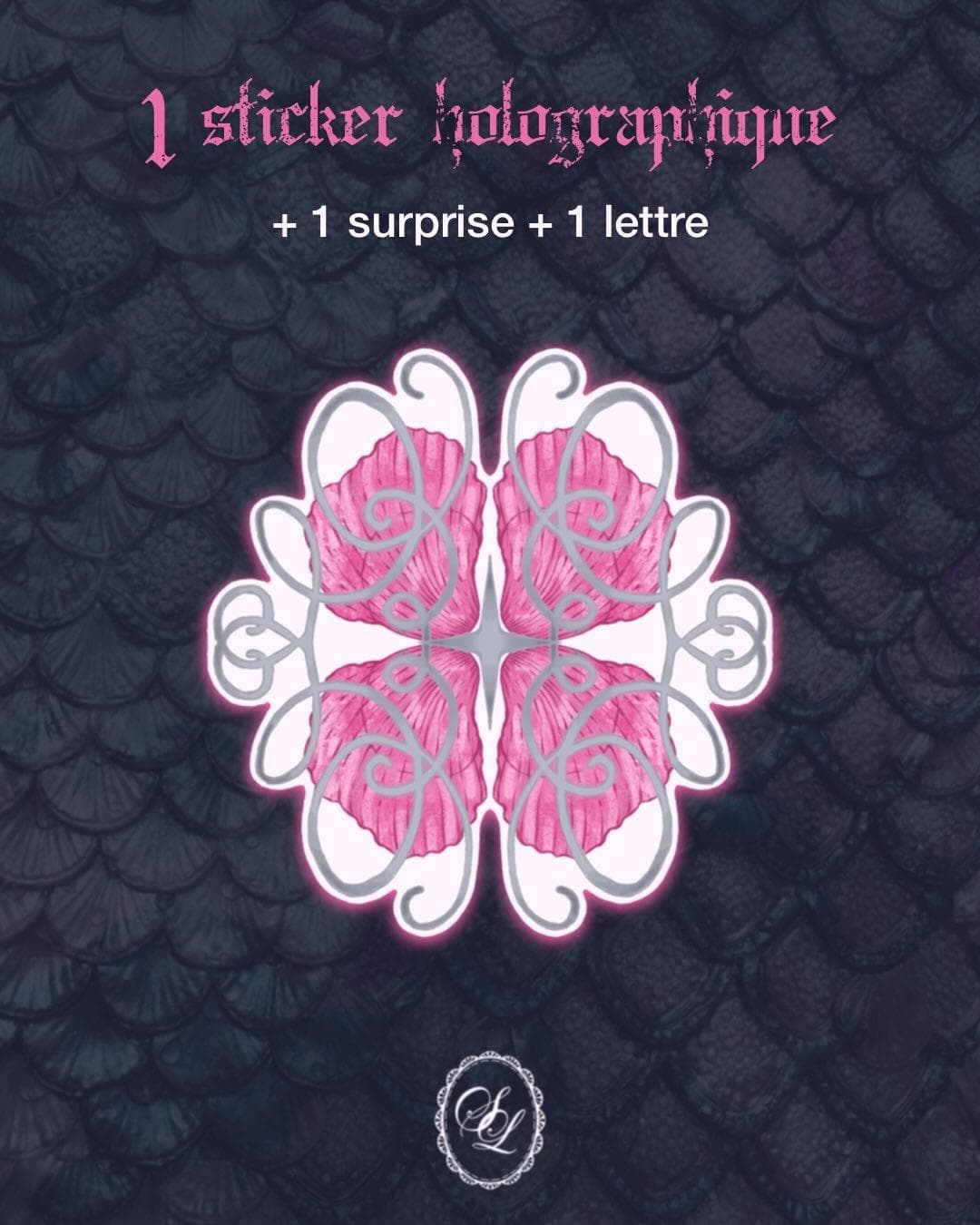 sticker holographique seashell coquillage