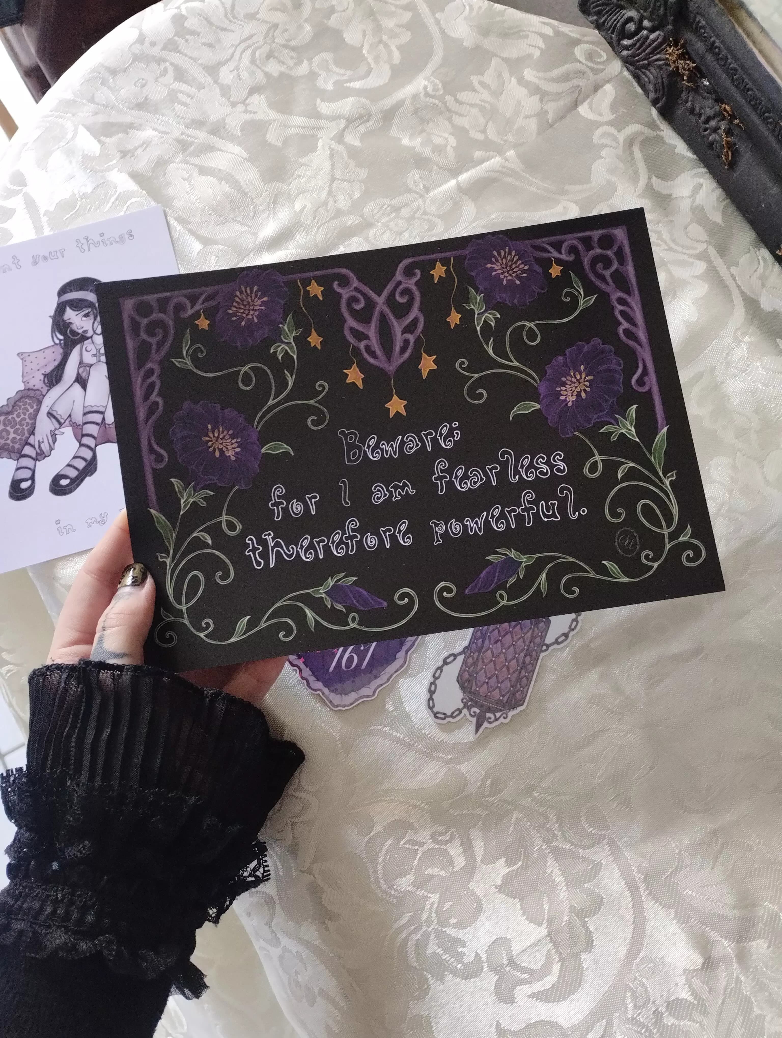 illustration print vampire pastel manga goth