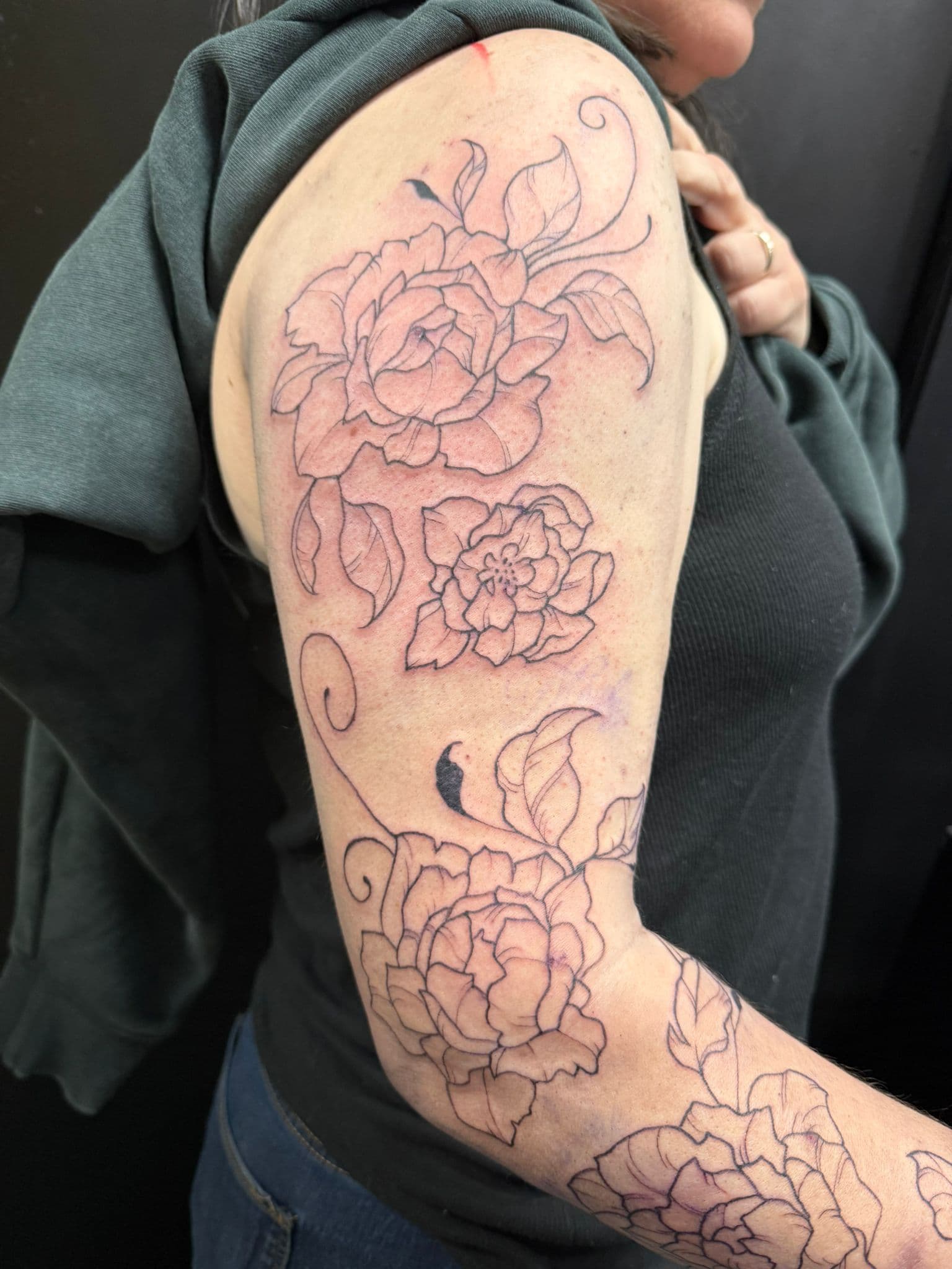 Full arm sleeve Roses part.1 Tracés
