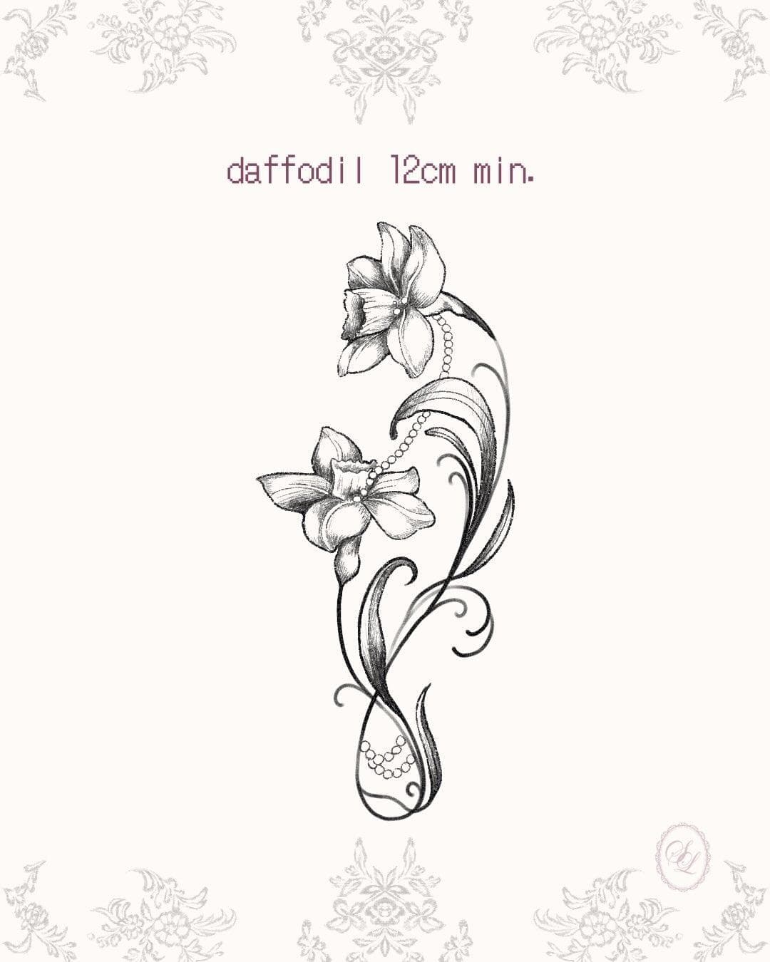 flash fleur flower jonquille daffodil tatouage tattoo