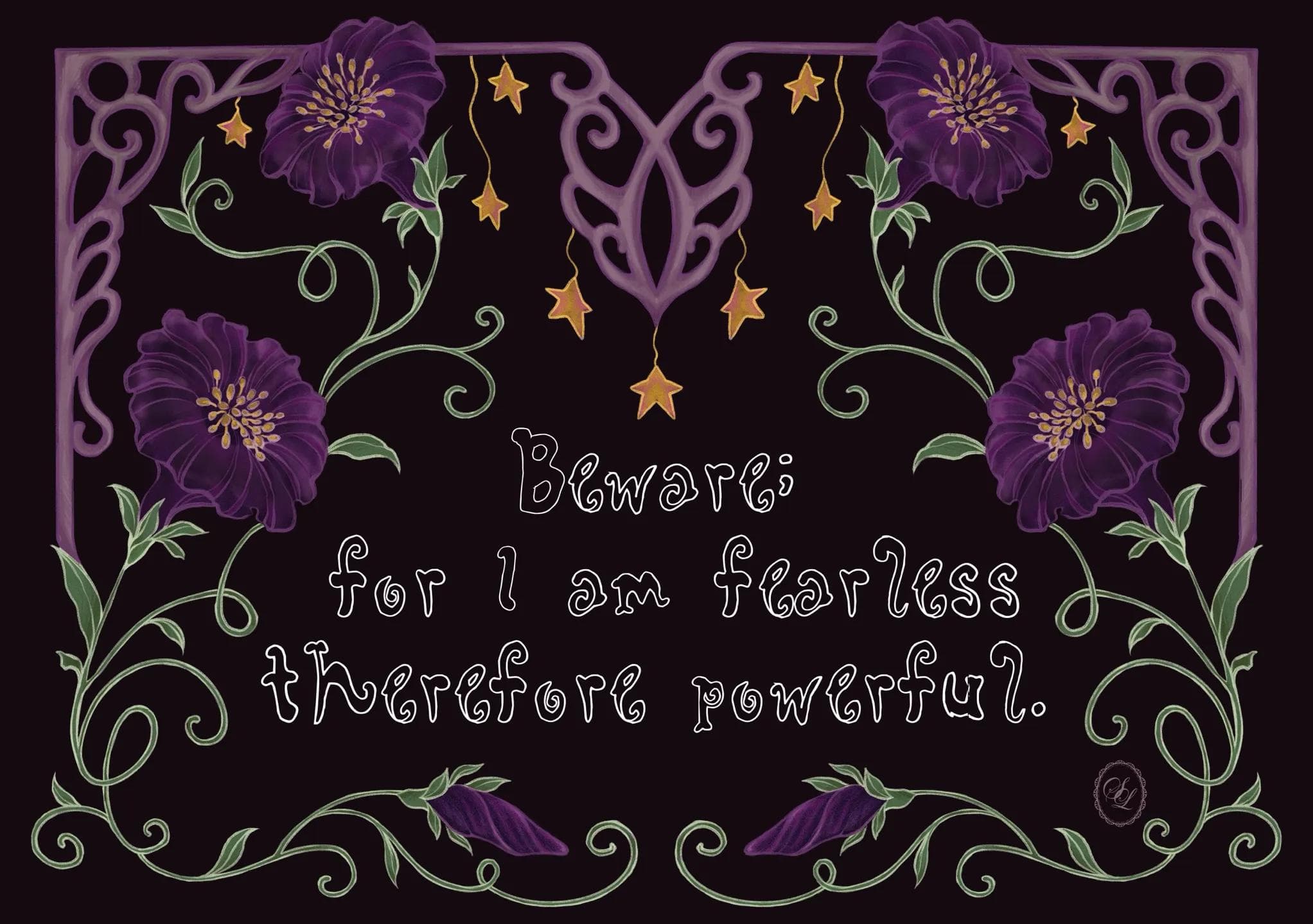 Illustration "Beware for I am fearless therefore powerful"  ipomées,