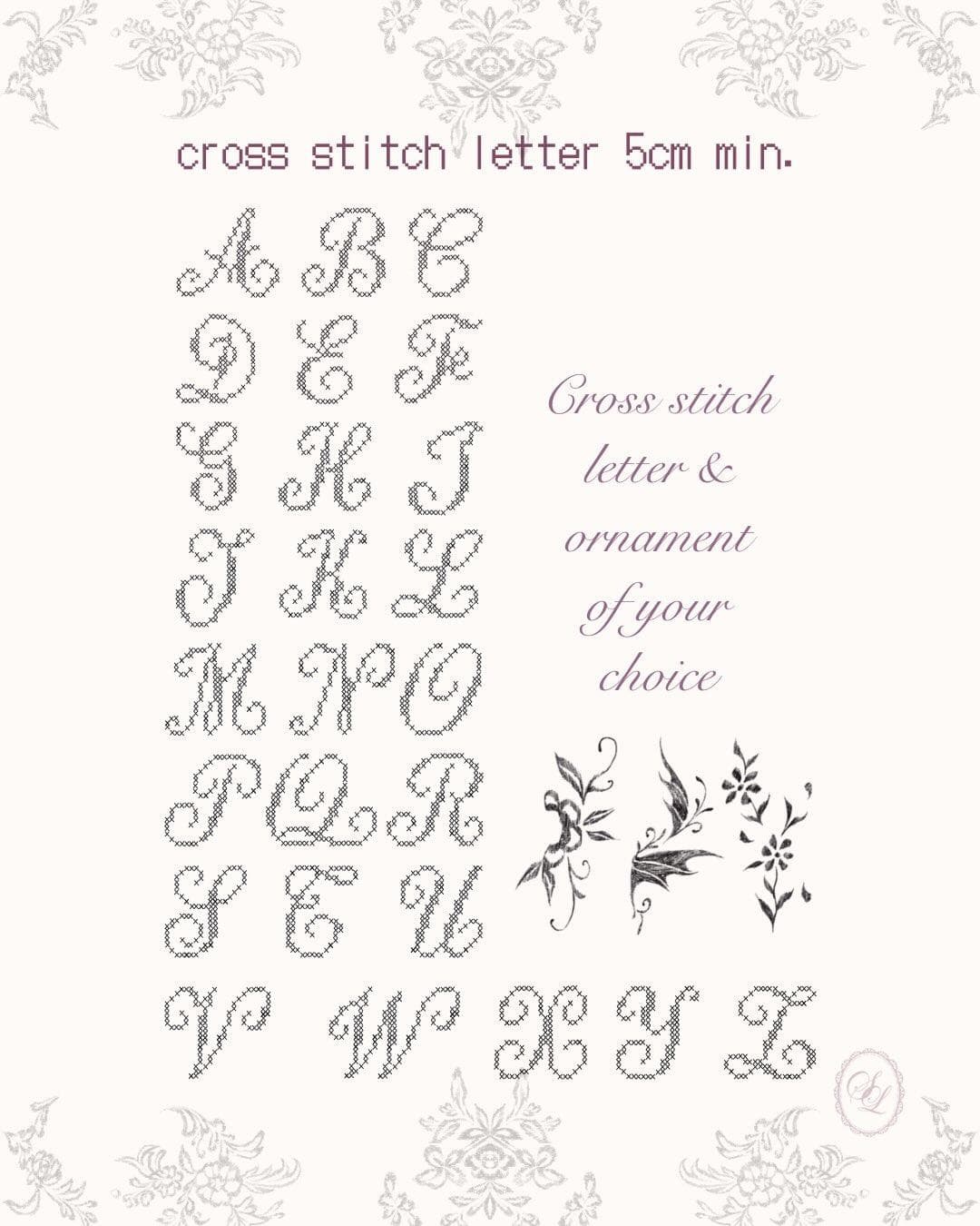 flash tattoo tatouage cross stitch point de croix dentelle lace