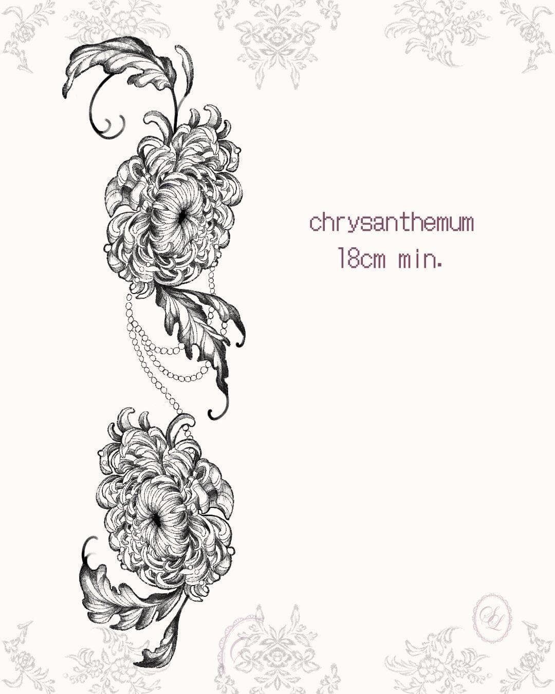 flower fleur flash tattoo tatouage perle